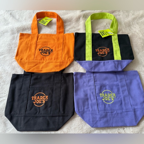 NWT (Set of 4) Trader Joe’s Halloween Mini Canvas Totes - Picture 8 of 13